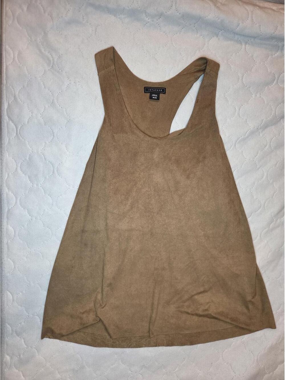 Metaphor size medium  (faux) Suede Racerback Tank Top